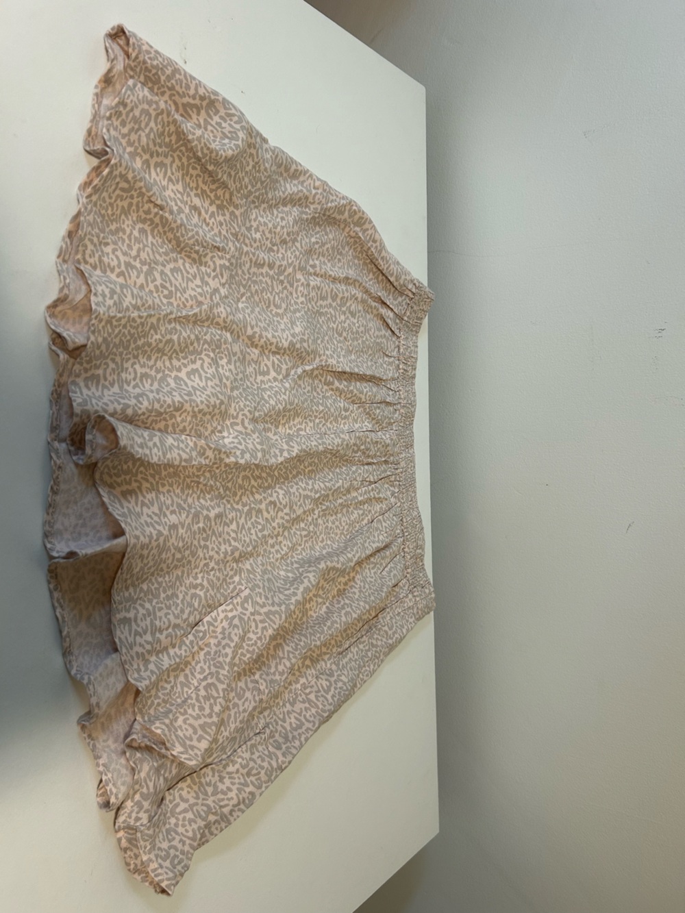 Beige Animal-Print Ruffle Mini Skirt - Neutral Tone - Picture 2 of 4